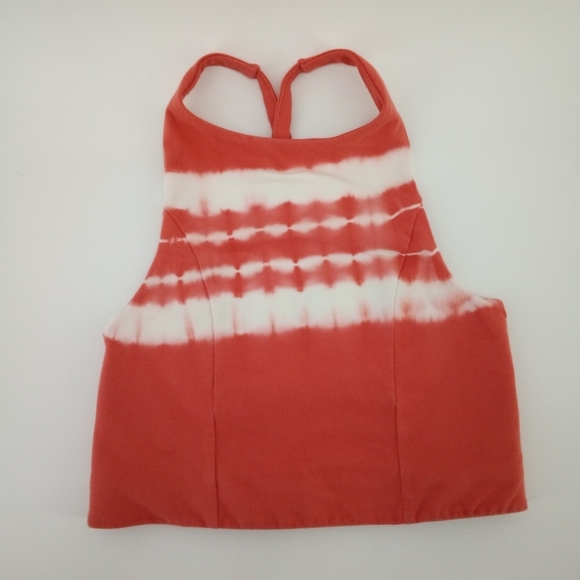 Aerie Chill Play Move Cotton Blend XS Orange Tie Dye Sports Bra Top - Picture 7 of 9